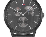 Buy Shop Tommy Hilfiger Brad Chronograph Quartz Grey Dial Grey Leather Strap Watch For Men - 1710388 USA Online
