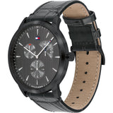 Buy Shop Tommy Hilfiger Brad Chronograph Quartz Grey Dial Grey Leather Strap Watch For Men - 1710388 USA Online