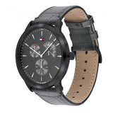 Buy Shop Tommy Hilfiger Brad Chronograph Quartz Grey Dial Grey Leather Strap Watch For Men - 1710388 USA Online