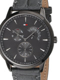 Buy Shop Tommy Hilfiger Brad Chronograph Quartz Grey Dial Grey Leather Strap Watch For Men - 1710388 USA Online