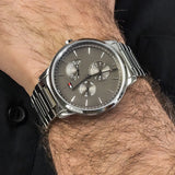 Buy Shop Tommy Hilfiger Brad Chronograph Quartz Grey Dial Silver Steel Strap Watch For Men - 1710385 USA Online