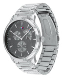 Buy Shop Tommy Hilfiger Brad Chronograph Quartz Grey Dial Silver Steel Strap Watch For Men - 1710385 USA Online