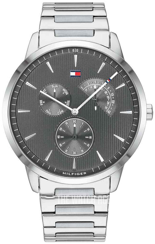 Buy Shop Tommy Hilfiger Brad Chronograph Quartz Grey Dial Silver Steel Strap Watch For Men - 1710385 USA Online