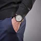 Buy Shop Tommy Hilfiger Brad Chronograph White Dial Brown Leather Strap Watch For Men - 1710389 USA Online