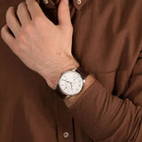 Buy Shop Tommy Hilfiger Brad Chronograph White Dial Brown Leather Strap Watch For Men - 1710389 USA Online