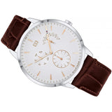 Buy Shop Tommy Hilfiger Brad Chronograph White Dial Brown Leather Strap Watch For Men - 1710389 USA Online