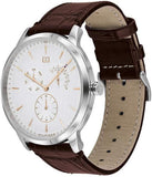 Buy Shop Tommy Hilfiger Brad Chronograph White Dial Brown Leather Strap Watch For Men - 1710389 USA Online