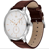 Buy Shop Tommy Hilfiger Brad Chronograph White Dial Brown Leather Strap Watch For Men - 1710389 USA Online