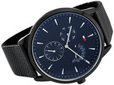 Buy Shop Tommy Hilfiger Brad Quartz Blue Dial Black Mesh Bracelet Watch For Men - 1710392 USA Online