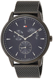 Buy Shop Tommy Hilfiger Brad Quartz Blue Dial Black Mesh Bracelet Watch For Men - 1710392 USA Online