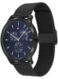 Buy Shop Tommy Hilfiger Brad Quartz Blue Dial Black Mesh Bracelet Watch For Men - 1710392 USA Online
