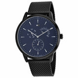 Buy Shop Tommy Hilfiger Brad Quartz Blue Dial Black Mesh Bracelet Watch For Men - 1710392 USA Online