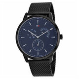 Buy Shop Tommy Hilfiger Brad Quartz Blue Dial Black Mesh Bracelet Watch For Men - 1710392 USA Online