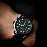 Buy Shop Tommy Hilfiger Briggs Black Dial Black Leather Strap Watch for Men - 1791426 USA Online