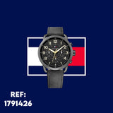 Buy Shop Tommy Hilfiger Briggs Black Dial Black Leather Strap Watch for Men - 1791426 USA Online