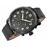 Buy Shop Tommy Hilfiger Briggs Black Dial Black Leather Strap Watch for Men - 1791426 USA Online