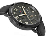 Buy Shop Tommy Hilfiger Briggs Black Dial Black Leather Strap Watch for Men - 1791426 USA Online