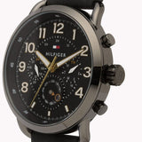 Buy Shop Tommy Hilfiger Briggs Black Dial Black Leather Strap Watch for Men - 1791426 USA Online