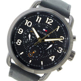 Buy Shop Tommy Hilfiger Briggs Black Dial Black Leather Strap Watch for Men - 1791426 USA Online