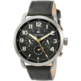 Buy Shop Tommy Hilfiger Briggs Black Dial Black Leather Strap Watch for Men - 1791426 USA Online