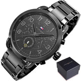Buy Shop Tommy Hilfiger Briggs Black Dial Black Steel Strap Watch for Men - 1791423 USA Online