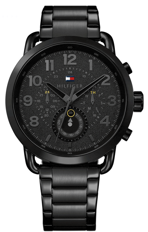 Buy Shop Tommy Hilfiger Briggs Black Dial Black Steel Strap Watch for Men - 1791423 USA Online