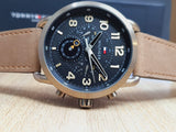 Buy Shop Tommy Hilfiger Briggs Chronograph Black Dial Brown Leather Strap Watch for Men - 1791425 USA Online
