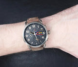 Buy Shop Tommy Hilfiger Briggs Chronograph Black Dial Brown Leather Strap Watch for Men - 1791425 USA Online