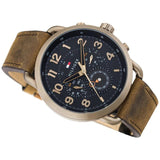 Buy Shop Tommy Hilfiger Briggs Chronograph Black Dial Brown Leather Strap Watch for Men - 1791425 USA Online
