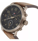 Buy Shop Tommy Hilfiger Briggs Chronograph Black Dial Brown Leather Strap Watch for Men - 1791425 USA Online