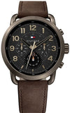 Buy Shop Tommy Hilfiger Briggs Chronograph Black Dial Brown Leather Strap Watch for Men - 1791425 USA Online