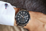 Buy Shop Tommy Hilfiger Briggs Chronograph Black Dial Silver Steel Strap Watch for Men - 1791422 USA Online