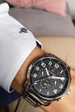 Buy Shop Tommy Hilfiger Briggs Chronograph Black Dial Silver Steel Strap Watch for Men - 1791422 USA Online