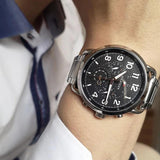 Buy Shop Tommy Hilfiger Briggs Chronograph Black Dial Silver Steel Strap Watch for Men - 1791422 USA Online