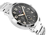 Buy Shop Tommy Hilfiger Briggs Chronograph Black Dial Silver Steel Strap Watch for Men - 1791422 USA Online