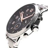 Buy Shop Tommy Hilfiger Briggs Chronograph Black Dial Silver Steel Strap Watch for Men - 1791422 USA Online