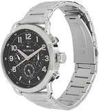 Buy Shop Tommy Hilfiger Briggs Chronograph Black Dial Silver Steel Strap Watch for Men - 1791422 USA Online