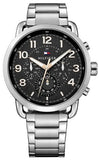 Buy Shop Tommy Hilfiger Briggs Chronograph Black Dial Silver Steel Strap Watch for Men - 1791422 USA Online
