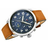 Buy Shop Tommy Hilfiger Briggs Chronograph Blue Dial Brown Leather Strap Watch for Men - 1791424 USA Online