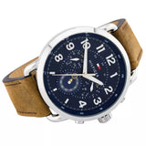 Buy Shop Tommy Hilfiger Briggs Chronograph Blue Dial Brown Leather Strap Watch for Men - 1791424 USA Online