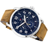 Buy Shop Tommy Hilfiger Briggs Chronograph Blue Dial Brown Leather Strap Watch for Men - 1791424 USA Online
