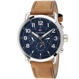 Buy Shop Tommy Hilfiger Briggs Chronograph Blue Dial Brown Leather Strap Watch for Men - 1791424 USA Online