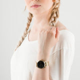 Buy Shop Tommy Hilfiger Brooke Black Dial Gold Steel Strap Watch for Women - 1782019 USA Online