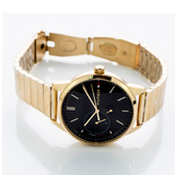 Buy Shop Tommy Hilfiger Brooke Black Dial Gold Steel Strap Watch for Women - 1782019 USA Online