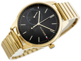 Buy Shop Tommy Hilfiger Brooke Black Dial Gold Steel Strap Watch for Women - 1782019 USA Online