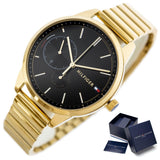 Buy Shop Tommy Hilfiger Brooke Black Dial Gold Steel Strap Watch for Women - 1782019 USA Online