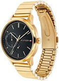 Buy Shop Tommy Hilfiger Brooke Black Dial Gold Steel Strap Watch for Women - 1782019 USA Online