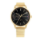 Buy Shop Tommy Hilfiger Brooke Black Dial Gold Steel Strap Watch for Women - 1782019 USA Online
