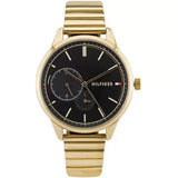 Buy Shop Tommy Hilfiger Brooke Black Dial Gold Steel Strap Watch for Women - 1782019 USA Online