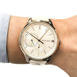 Buy Shop Tommy Hilfiger Brooke Quartz White Dial Cream Leather Strap Watch for Women - 1782022 USA Online